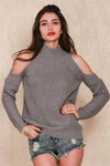 Women's strapless loose long-sleeved knit sweater