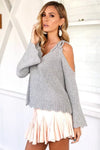 Women's Fashion V-neck Sling Off Shoulder Sweater