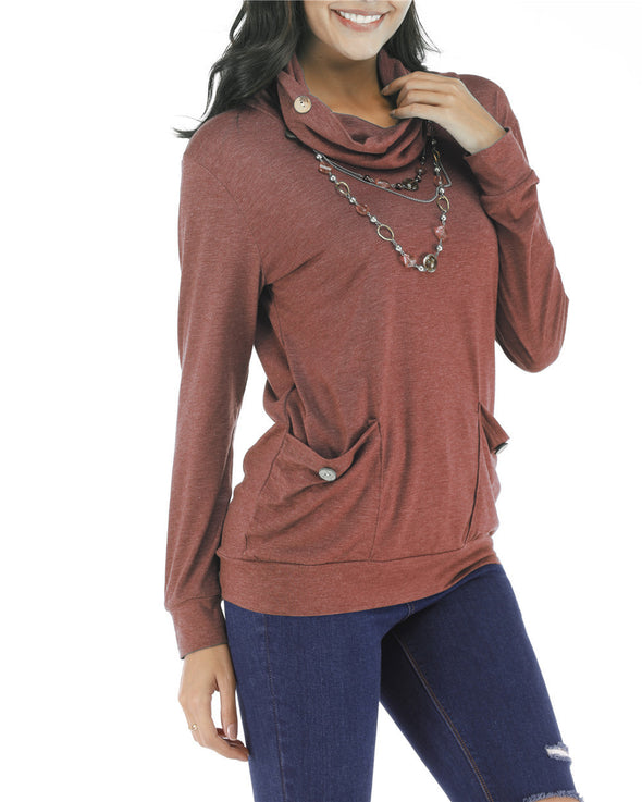 Long Sleeve Pile Collar Sweatshirt