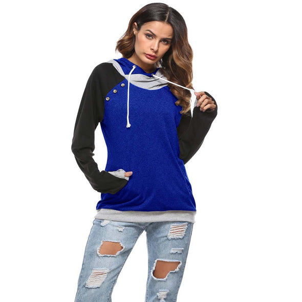 Hit Color Long Sleeve Fashion Hoodies