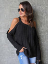 Solid Color Knitting Round-neck Sweater Tops