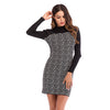 Fashion Slim Color Stitching Knitted Bodycon Dress