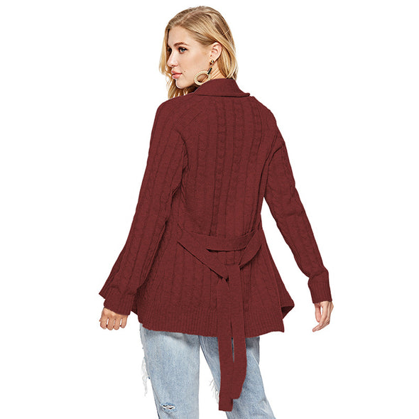 knitting Long Sleeve Cardigan Outwear