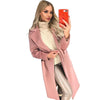 Fashion Lapel Bandage Pure Color Plush Coat