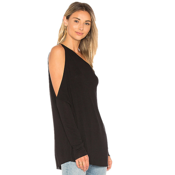 New sexy Off shoulder long sleeve t-shirt