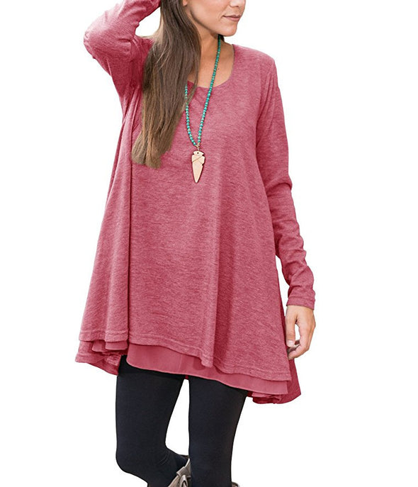 Fashion Long Sleeve Round Neck T-Shirt