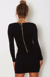 Sexy Long-Sleeved Tight-Fitting Open-Knit Strap Dress