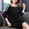 Loose Contrast Off Shoulder T-Shirt