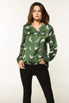 New V-neck long-sleeved bird shirt