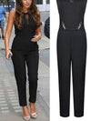 Fashion Slim Fit Zipper Lace Jumpsuit