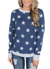 Printed Long-Sleeved O-Neck Sweater