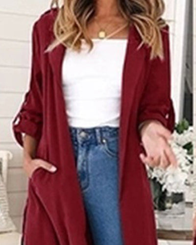 Women's Solid Color Cardigan Coat