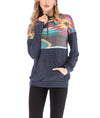 Fashion Printed Zip Pocket Long Sleeve Sweatshirt