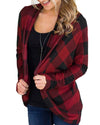 Plaid Long Sleeve Irregular Cardigan Coat