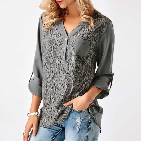 Women's embroidered personality shirt