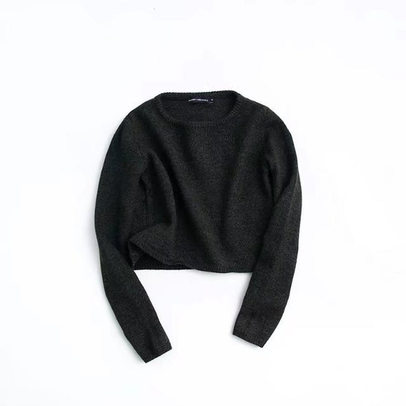 Simple Rabbit Velvet Round Neck Long Sleeve Sweaters