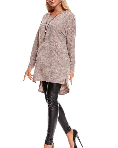 V-Neck Irregular Sweater