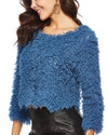 Fur tassel O-neck Hollow Long-Sleeved Sweater