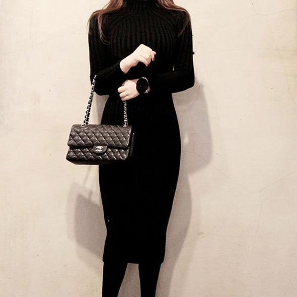 Slim-Fit Knit Bodycon Dress