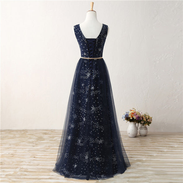 Starry Sky Long Fashion Sleeveless Evening Dress