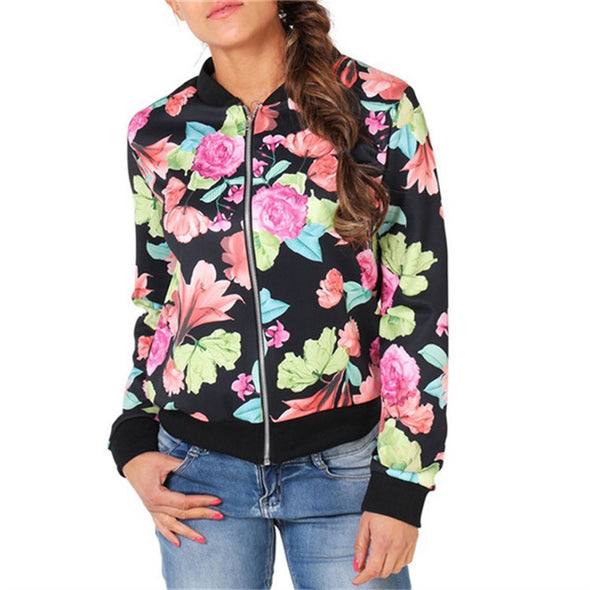 Women's Print Long Sleeve Zip Jacket