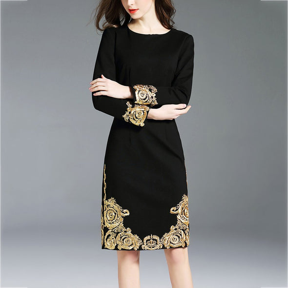 Elegant Embroidered Bodycon Dress