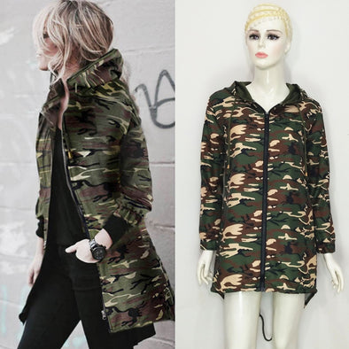 Women's Camouflage Hooded Sweater