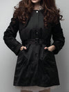 Hooded Flap Pocket Detachable Fleece Lined Coat