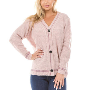 Solid Color Single-Beasted Sweater