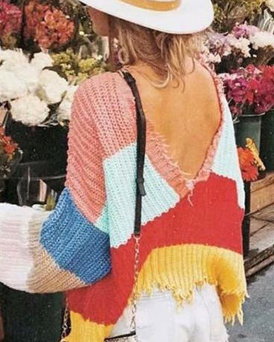 Colorblock Striped Sweater