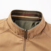 Stand Collar Cotton Washed Casual Plus Size Men's Jacket