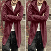 Men's Hooded Solid Color Cardigan Long Sleeve Jacket