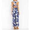 Deep V-Neck Printed Jumpsuit