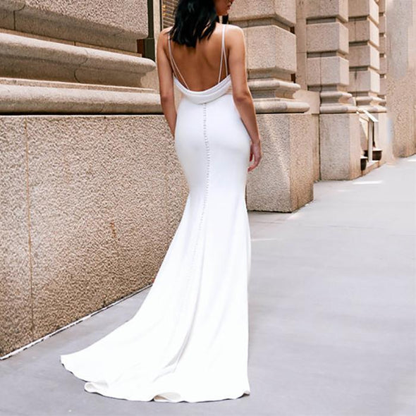 Sexy V Neck Sleeveless Evening Maxi Dress