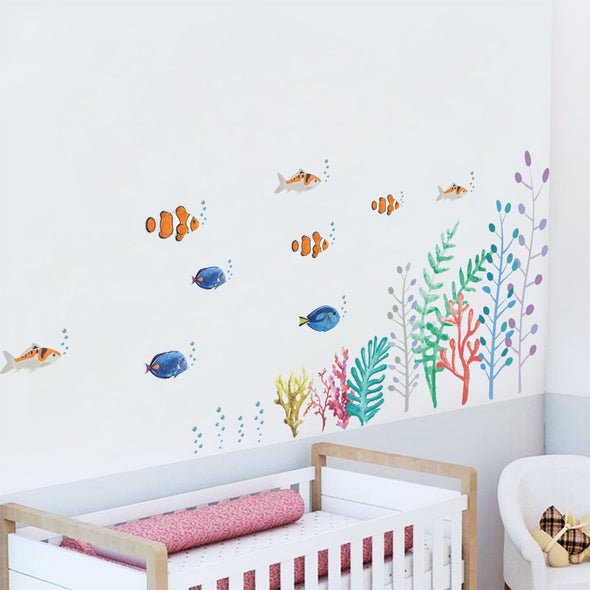 Cartoon Fish Underwater World Decorative Wall Stickers