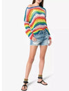 Rainbow Hollow Knitting Loose Sweater