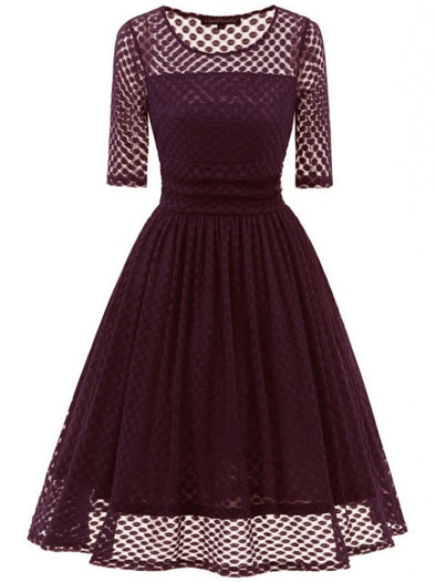 Polka Dot Sleeve Stitching Dress