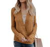 V Neck  Rib Knit Cuffs  Plain Sweaters