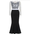 Women's Lace Stitching Fishtail Evening Dress