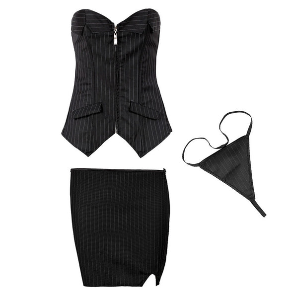 Fashion Striped Abdomen Business Suit Corset