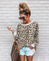 Fashion Leopard O-Neck Long-Sleeved Sweatshirt