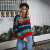 Casual O-Neck Striped Stitching Pullover Sweater