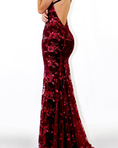 Women's Sexy V-neck Sling Sequin Evening Dress