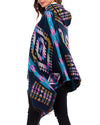 New Geometric Pattern Tassel Hooded Shawl Coat