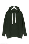 Hooded  Drawstring Kangaroo Pocket  Plain  Batwing Sleeve Hoodies