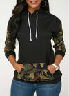 Camouflage Stitching Long Sleeve Hooded Big Pocket Sweater