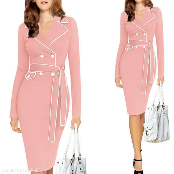 Elegant Long Sleeve Bodycon Dress