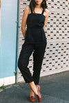 Fashion Black Solid Sleeveless Jumpsuit