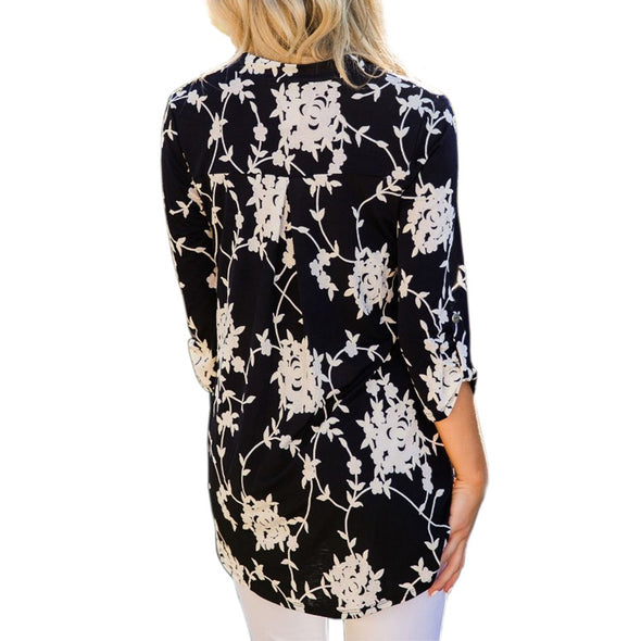 Women's V-neck printed shirt