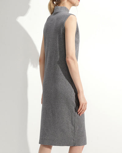 Fashion Sleeveless Turtleneck Dress